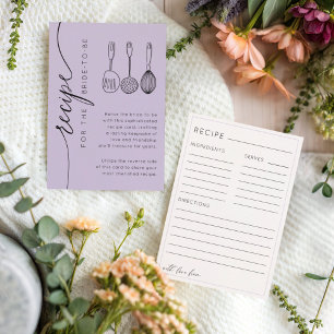 Recipe For the Bride Purple Bridal Shower Enclosure Card