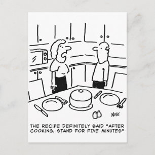 Recipe Instructions Followed Cooking in a Kitchen Postcard