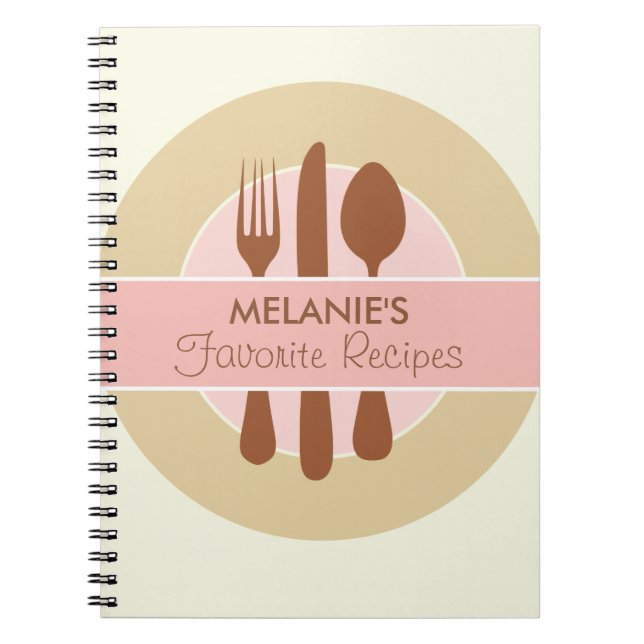 Recipe Journal, pink Notebook (Front)