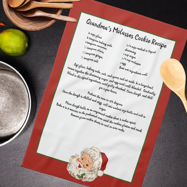 Recipe keepsake Christmas Vintage Santa Claus Kitchen Towel (Creator Uploaded)