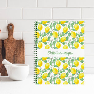 Recipe lemons cookbook notebook