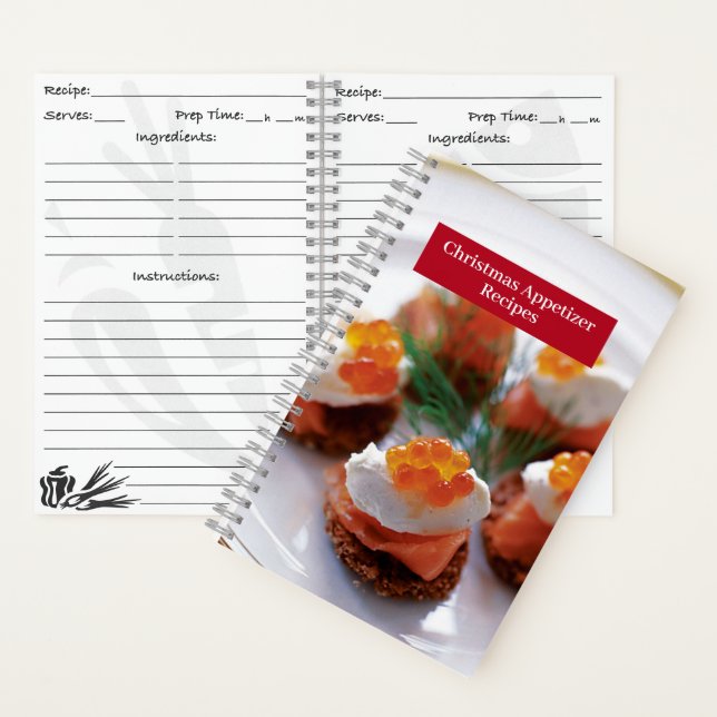 Recipe Notebook - Christmas Appetizer Recipes (Inside)