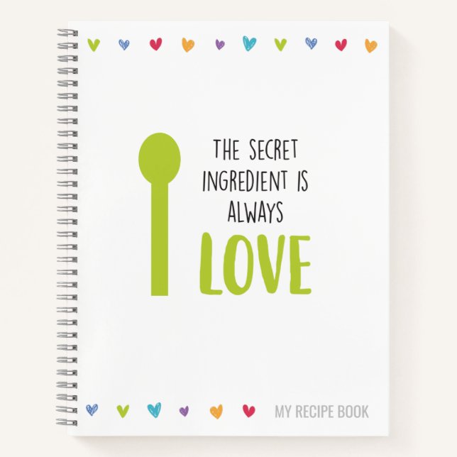 Recipe Notebook or Journal to Write Recipes In (Front)