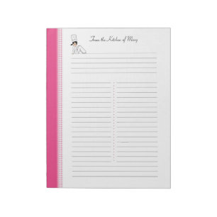 Recipe Notepad with Kitchen Art for Binders