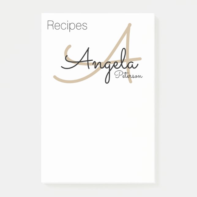 Recipe notes of the chef monogram (Front)