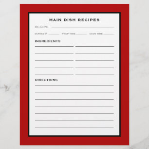 Recipe Page   Main Dish   Red Black & White