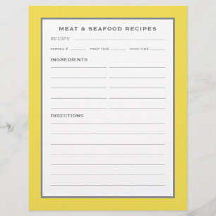 Recipe Page   Meat & Seafood   Simple Yellow Grey