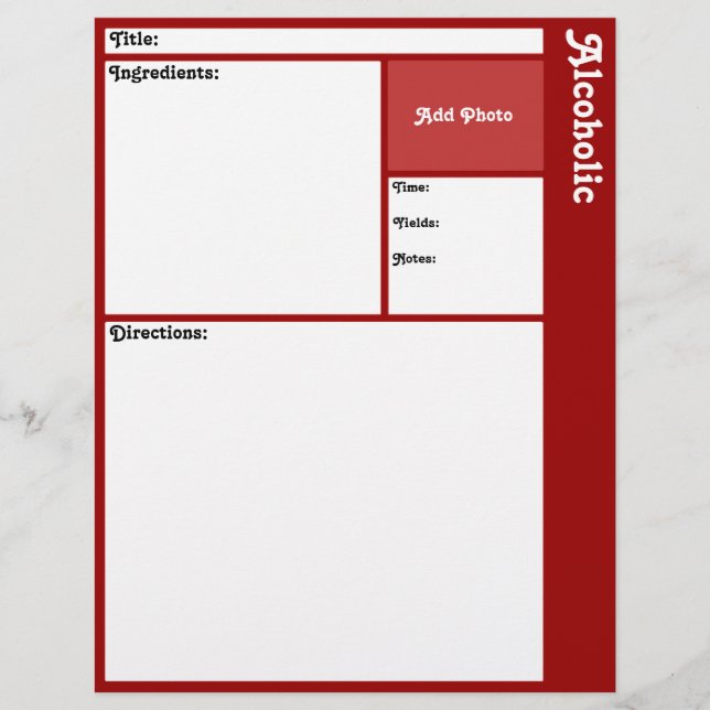 Recipe Pages (Dark Red) (Front)
