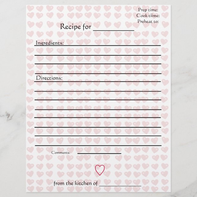 Recipe Pages for Combined Mothers Cookbooks (Front)
