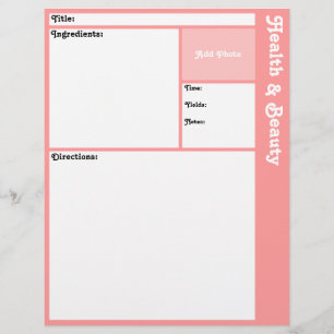 Recipe Pages (Pink)