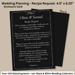 Recipe Request - Black White Infinity Scroll, Enclosure Card