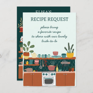 RECIPE REQUEST Bridal Shower Cute Recipe Request Enclosure Card