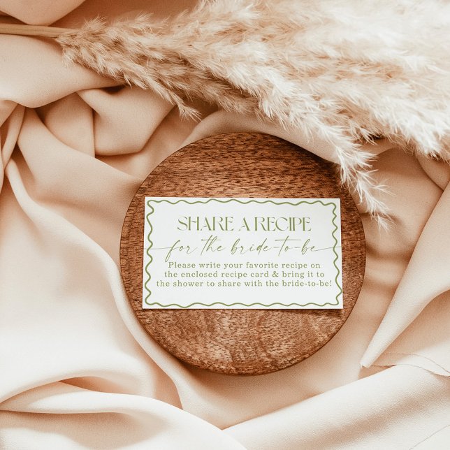 Recipe Request Card, Fresh Off the Market Bridal Enclosure Card (Creator Uploaded)