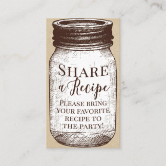 Recipe Request Card Share Favourite Recipes Jar