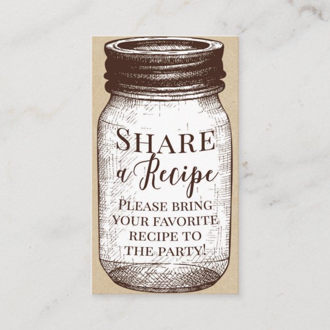 Recipe Request Card Share Favourite Recipes Jar (Front)