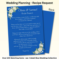 Recipe Request - Cobalt Blue & White Roses Wedding