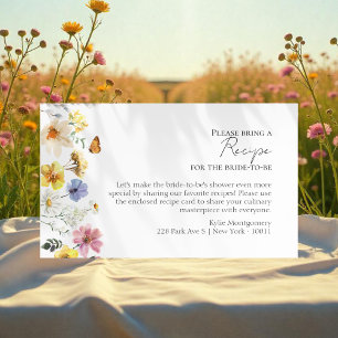 Recipe Request   Wildflower Boho Bridal Shower Enclosure Card
