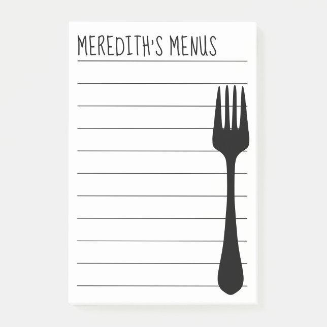 Recipe Sharing Note Pad for Chef (Front)