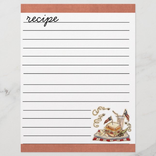 recipe sheet (Front)