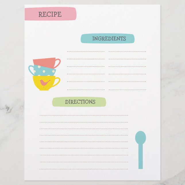 Recipe Template Page (Front)