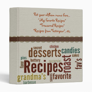 Recipes Album Binder