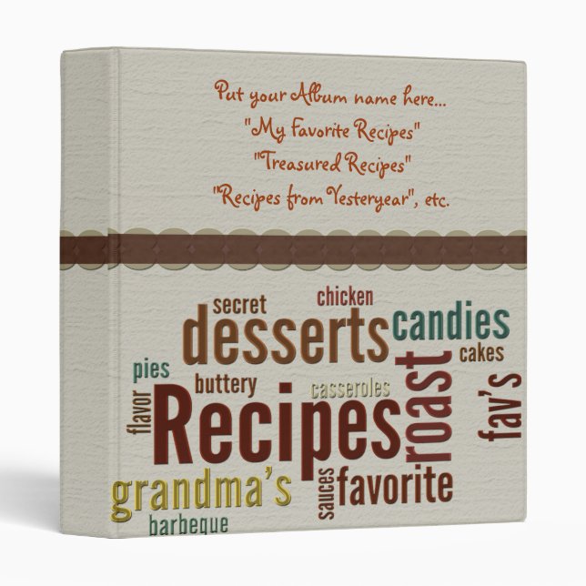 Recipes Album Binder (Front/Spine)