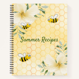 Recipes bees yellow honeycomb summer notebook