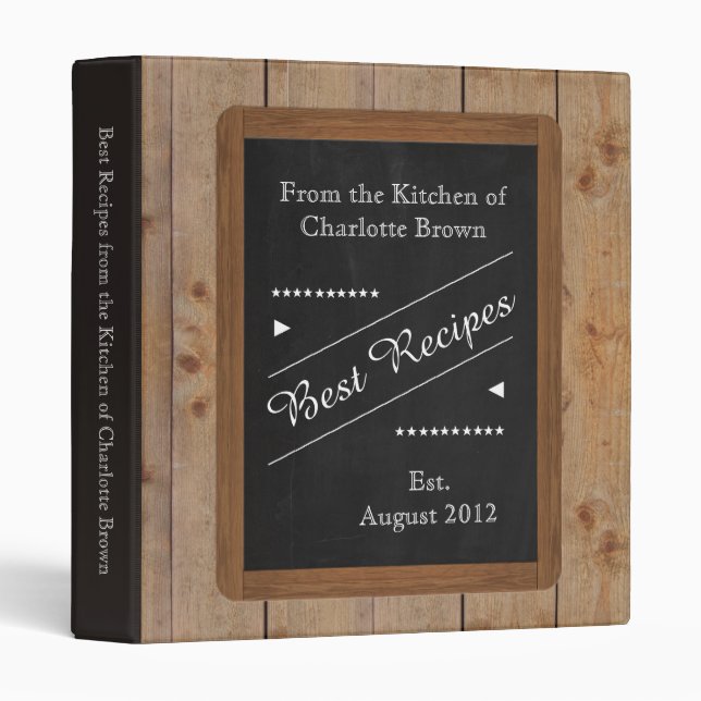 Recipes Binder (your text on front & spine) (Front/Spine)