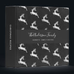 Recipes Christmas reindeer black chalkboard name Binder<br><div class="desc">A Christmas recipe cookbook.  Black chalkboard background,  faux silver reindeer pattern.  Personalize and add your names and a title.</div>