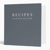 Recipes | Elegant Chic Stone Gray Sophisticated Binder (Front/Inside)