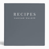 Recipes | Elegant Chic Stone Gray Sophisticated Binder (Front)