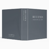 Recipes | Elegant Chic Stone Gray Sophisticated Binder (Background)