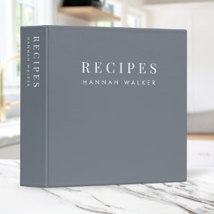 Recipes   Elegant Chic Stone Gray Sophisticated Binder