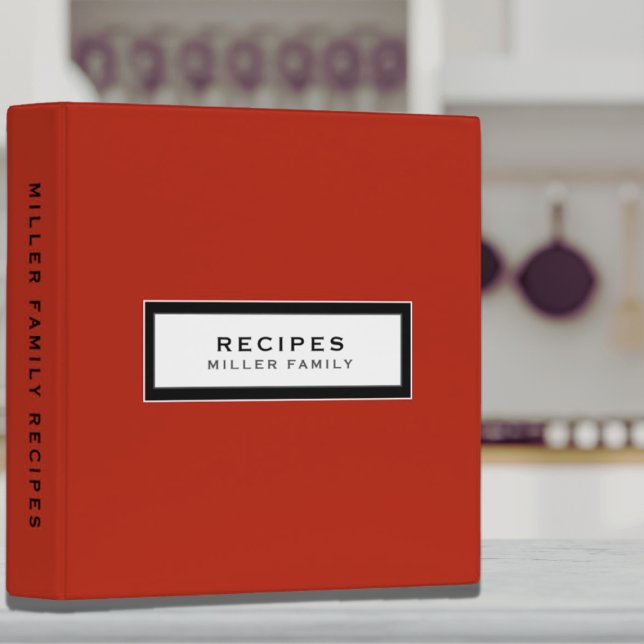 Recipes | Family Name | Red & Black Recipe Binder (Creator Uploaded)