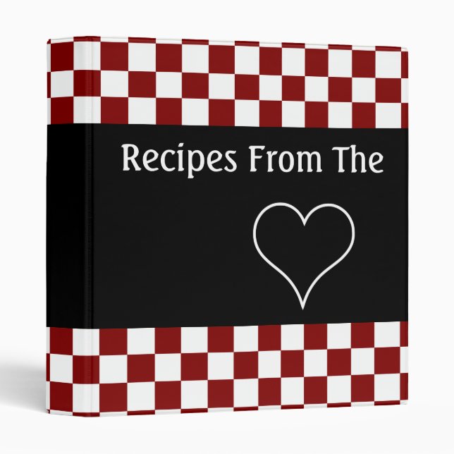 Recipes From The Heart Chequerboard Cookbook Binder (Front/Spine)