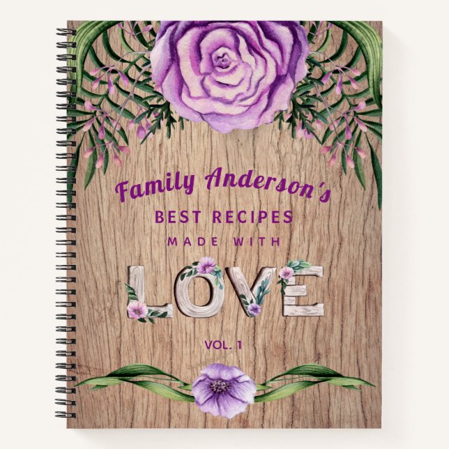 RECIPES - Gift For Family Grandma Mother Custom Notebook (Front)