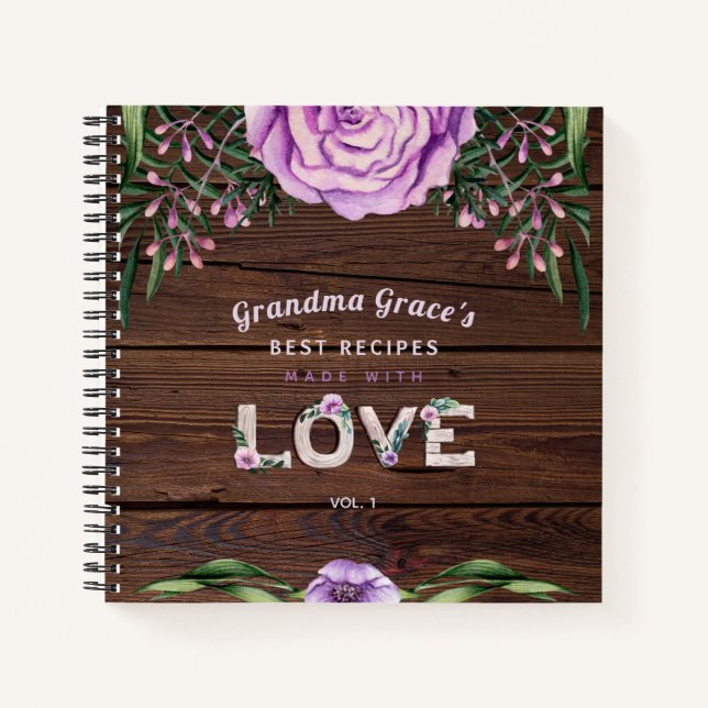 RECIPES - Heirloom Gift Grandma Mother Mom Notebook (Front)