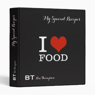 recipes I love food black cooking Binder