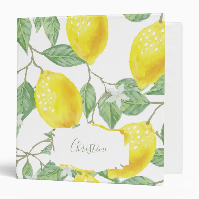 Recipes lemons white yellow name binder (Front/Inside)