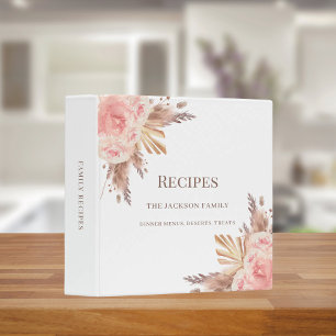 Recipes pampas grass pink beige floral family binder