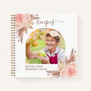Recipes pampas grass pink florals family photo  notebook