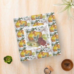 Recipes Watercolor Pears & Grapes Binder