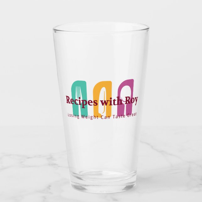 Recipes with Roy 16oz Pint Glass (Front)