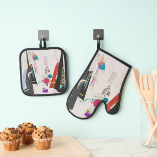 Reciprocal Agreement, Kandinsky, Abstract Art Oven Mitt & Pot Holder Set
