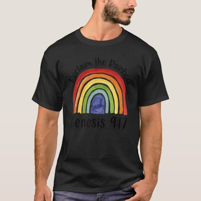 reclaim the rainbow Jesus  Christian proverb tee (Front)