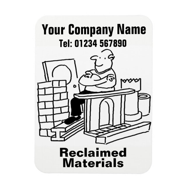 Reclaimed Materials Cartoon Magnet (Vertical)