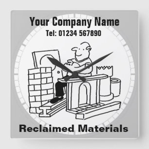 Reclaimed Materials Office Square Wall Clock