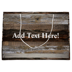 Reclaimed Wood Rustic Barn Board Vintage Wood  Large Gift Bag