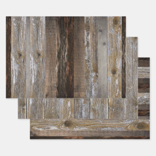 Reclaimed Wood Rustic Barn Board Vintage Wood  Wrapping Paper Sheet