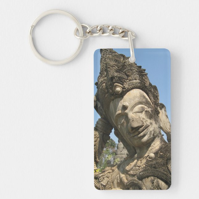 Reclining Buddha ... Nong Khai, Isan, Thailand Keychain (Front)